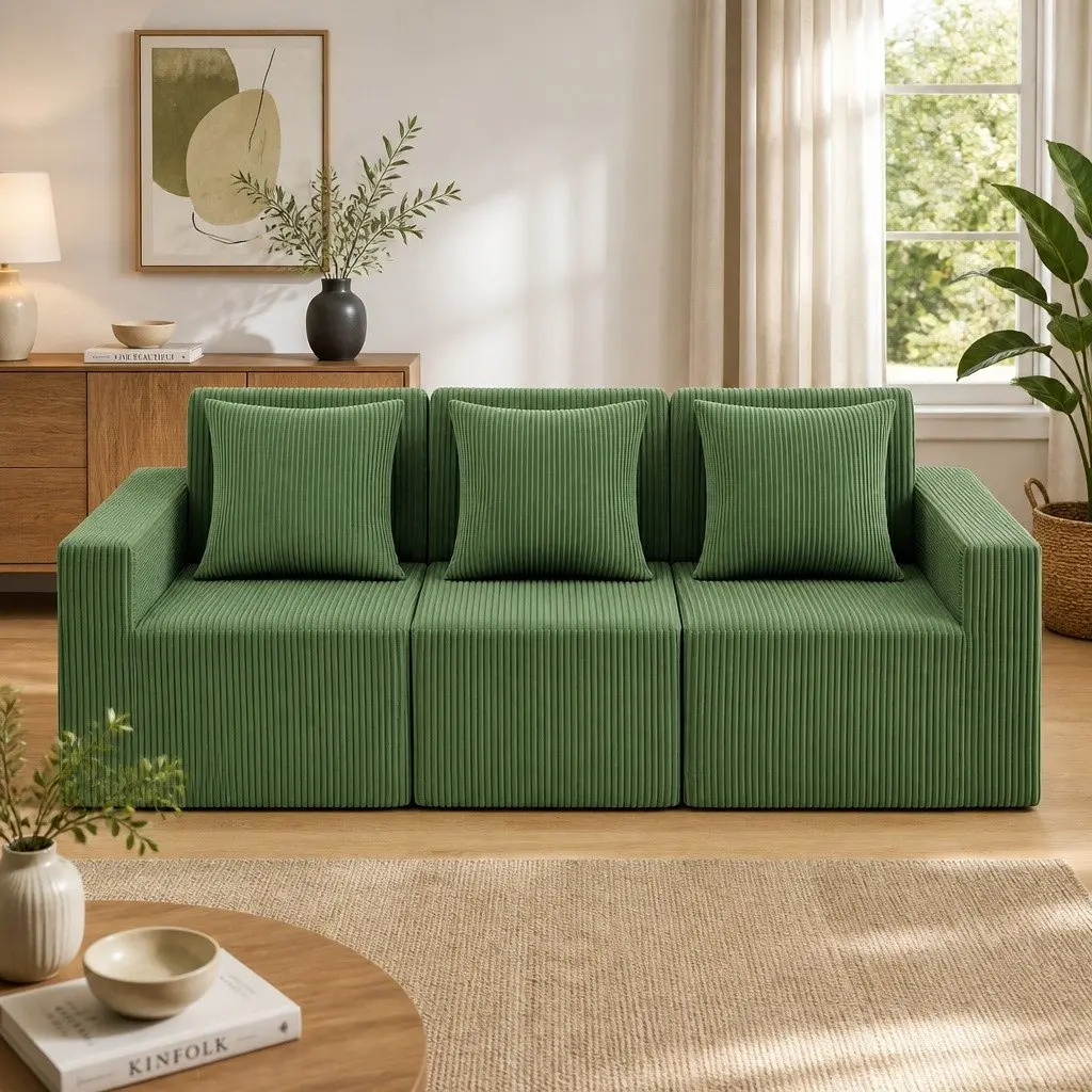 Modular 3-Seater Sofa Bed with High-Density Foam