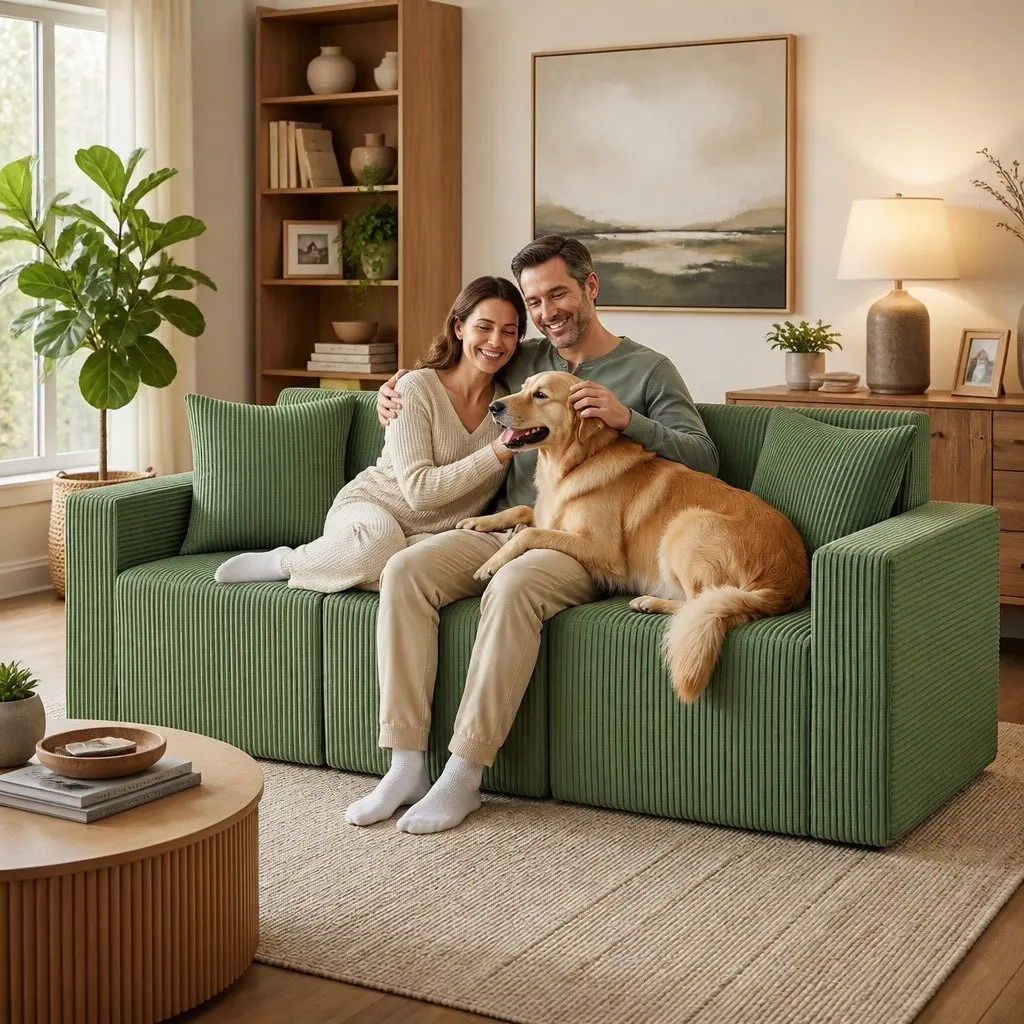Modular 3-Seater Sofa Bed with High-Density Foam