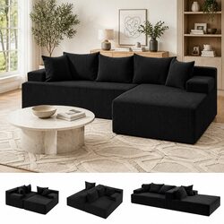 L-Shaped Modular Sectional Sofa with High-Density Foam