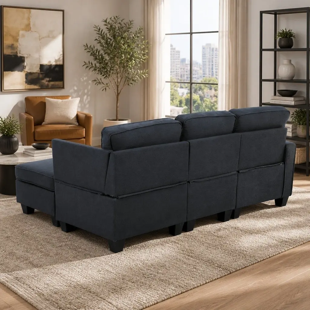 Modular Sofa Set Comfort Dark Grey 4-Seater