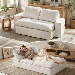 Convertible Sofa Bed 200cm with Corduroy Fabric