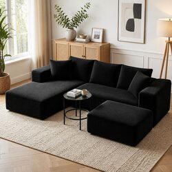 Contemporary Modular Sofa Bed with Ottoman for Living Room