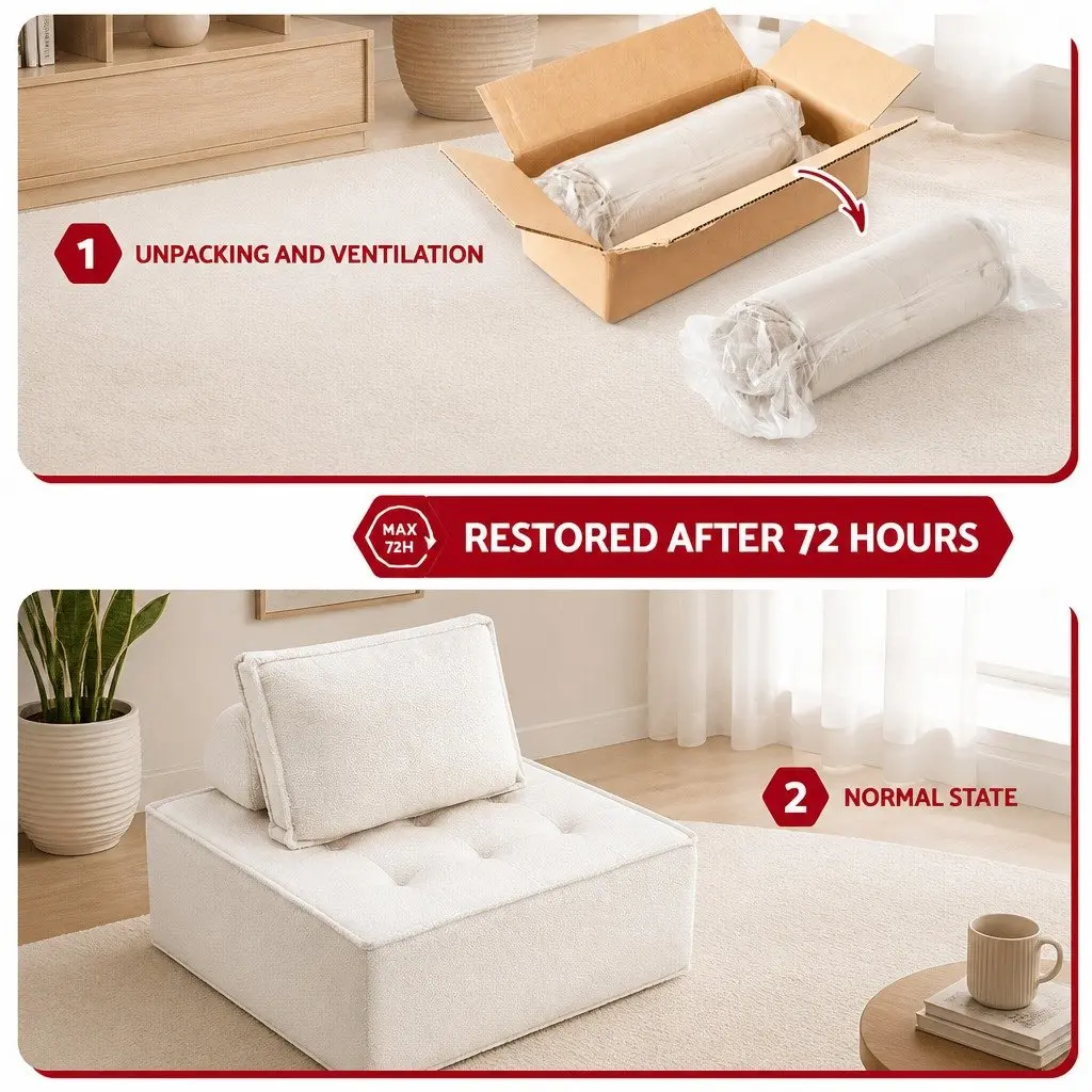 Floor Sofa Lounge Chair 5 Seater White Cushion Couch with Removable Pillow