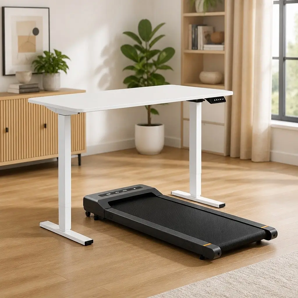 Electric Standing Desk Treadmill Combo Motorised Height Adjustable 140cm Black