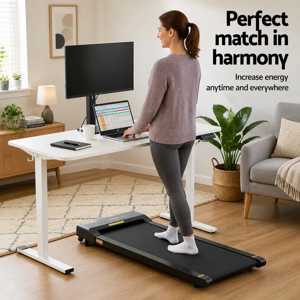Electric Standing Desk Treadmill Combo Motorised Height Adjustable 140cm Black