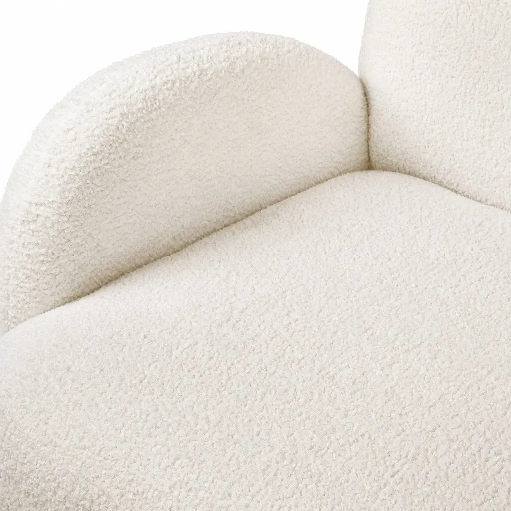 3 Seater Sofa Sherpa Fleece Lounge Couch Modern White Living Room Furniture