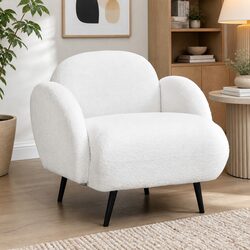 Single Sofa Chair with Fleece Upholstery and Steel Legs