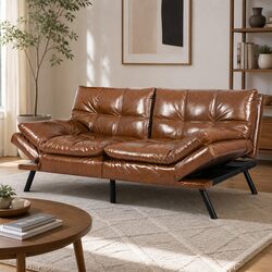 3-Seater Futon Sofa Bed with Adjustable Features