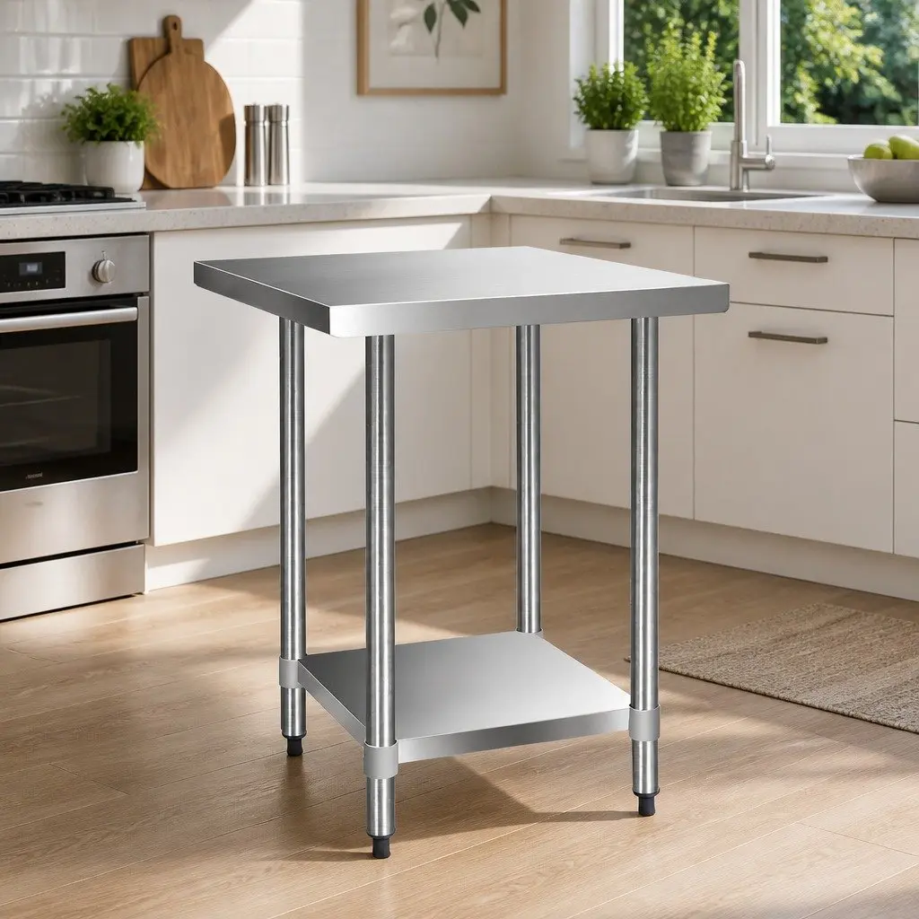 Stainless Steel Kitchen Work Bench Commercial Grade 760mm Silver