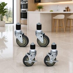 Set of 4 Universal 4" Swivel Castor Wheels with Lock Brake
