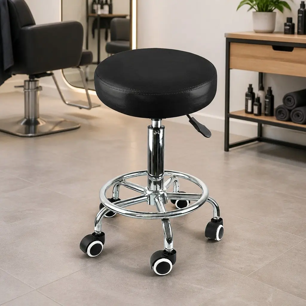 Bar Stools Height Adjustable Swivel PU Leather Chrome Teal White Red Beige Black Brown