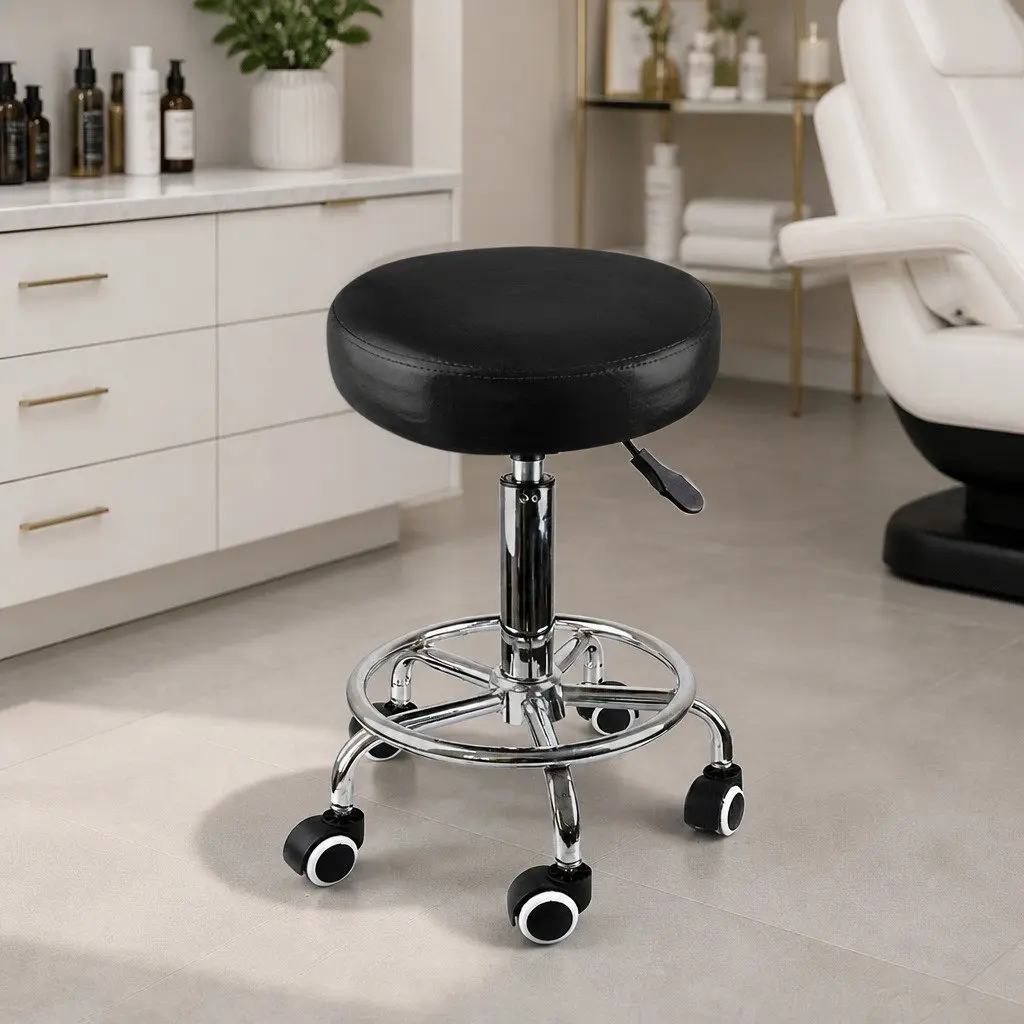 Bar Stools Height Adjustable Swivel PU Leather Chrome Teal White Red Beige Black Brown