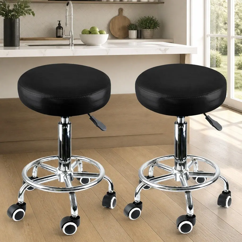 Bar Stools Height Adjustable Swivel PU Leather Chrome Teal White Red Beige Black Brown