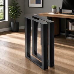 Industrial Rectangular Metal Table Legs Set of 2, 71x65cm