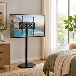 Mobile TV Stand for 32-55 Inch TVs with Adjustable Features