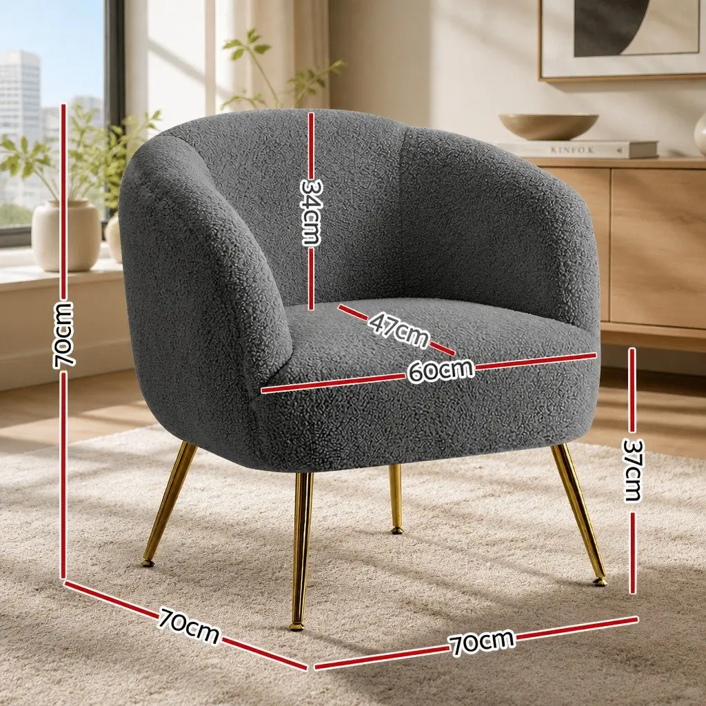 Accent Chair in Charcoal Sherpa Boucle