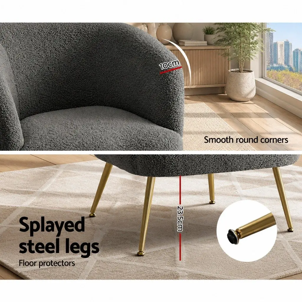 Accent Chair in Charcoal Sherpa Boucle