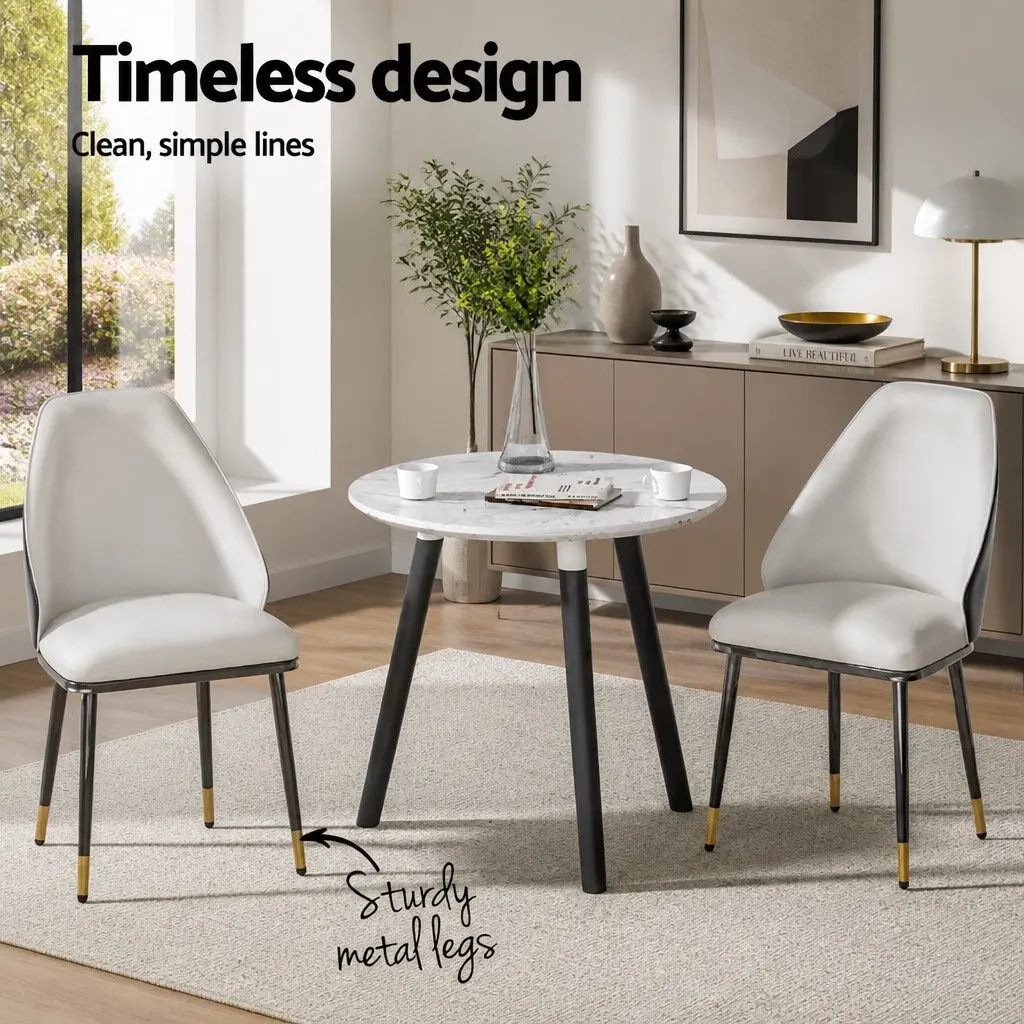 Dining Chairs Set of 4 PU Leather Seat Modern Kitchen Lounge Furniture