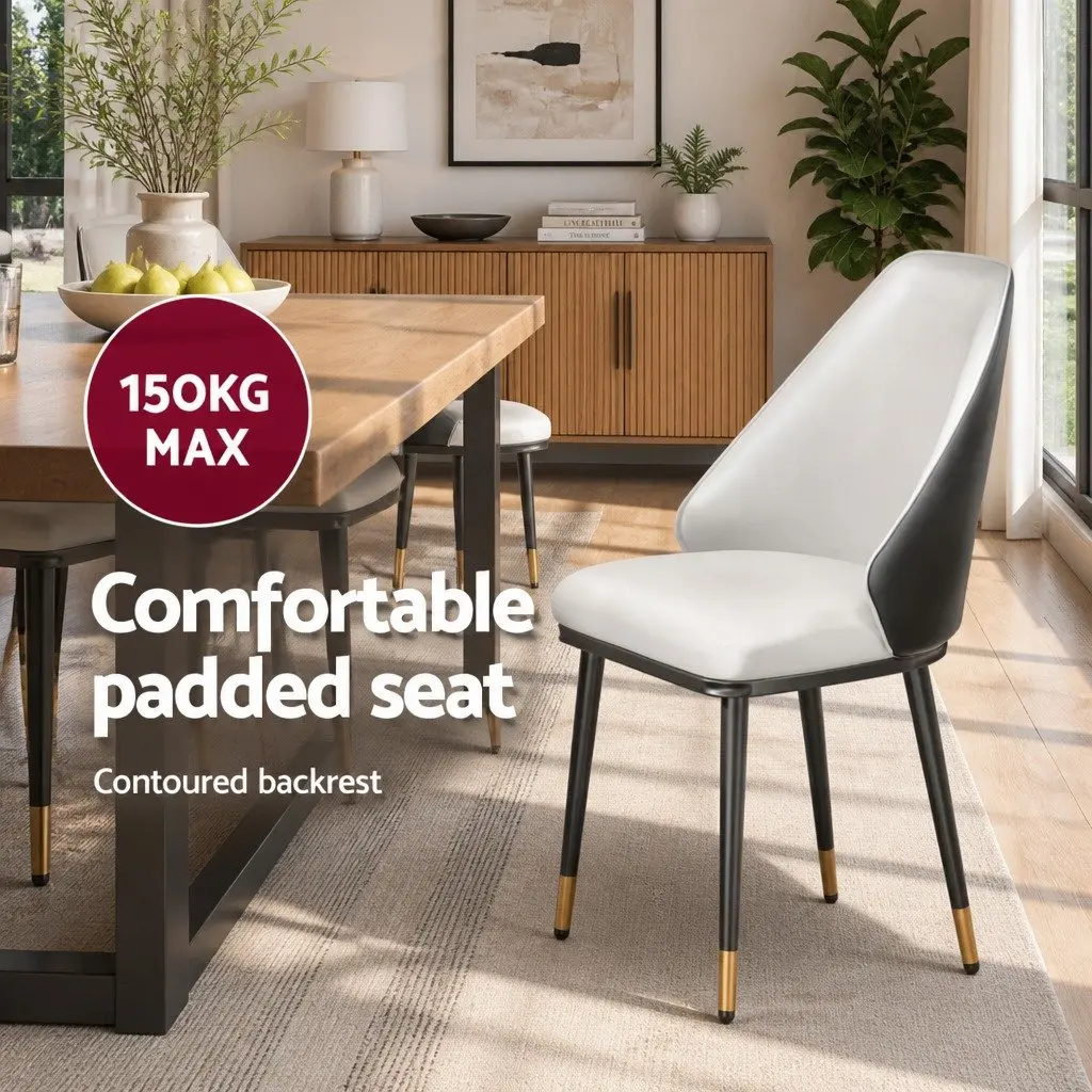 Dining Chairs Set of 4 PU Leather Seat Modern Kitchen Lounge Furniture