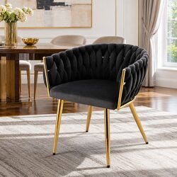 Hand-Woven Black Velvet Dining Chair Specifications