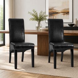 Sleek Black Dining Chairs Set of 2 for Modern Homes