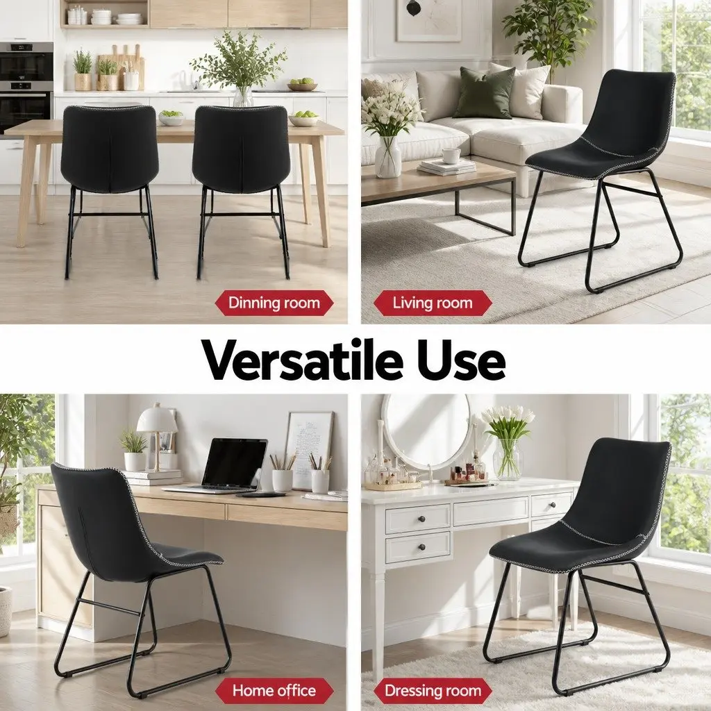 Dining Chairs Retro Comfort Black Set of 4
