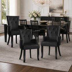 4 Dining Chairs Rubber Wood Frame with Velvet Upholstery