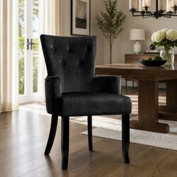 Black Velvet French Provincial Dining Chair Specifications
