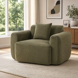 Frameless Green Corduroy Armchair Sofa Specifications