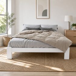 White Pine Double Bed Frame with Under-Bed Storage