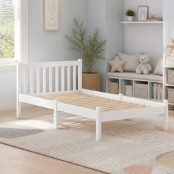 King Single Bed Frame with Solid Pine Wood Construction