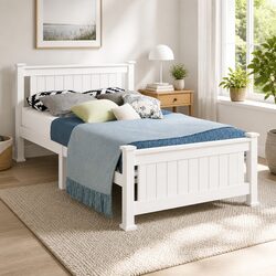 King Single Bed Frame with Solid Pine Construction
