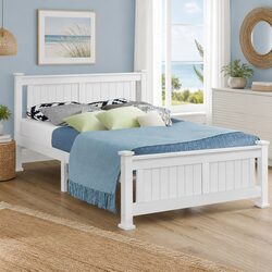 Queen Size Solid Pine Wood Bed Frame with Plywood Slats