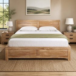 Double Bed Frame with Support Legs and Headboard