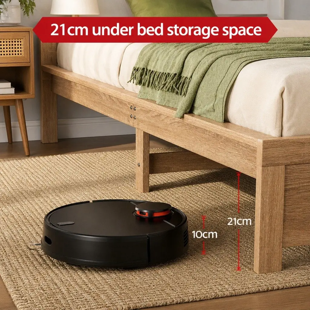 King Single Bed Frame Wooden Sturdy Construction 122cm x 210cm Walnut
