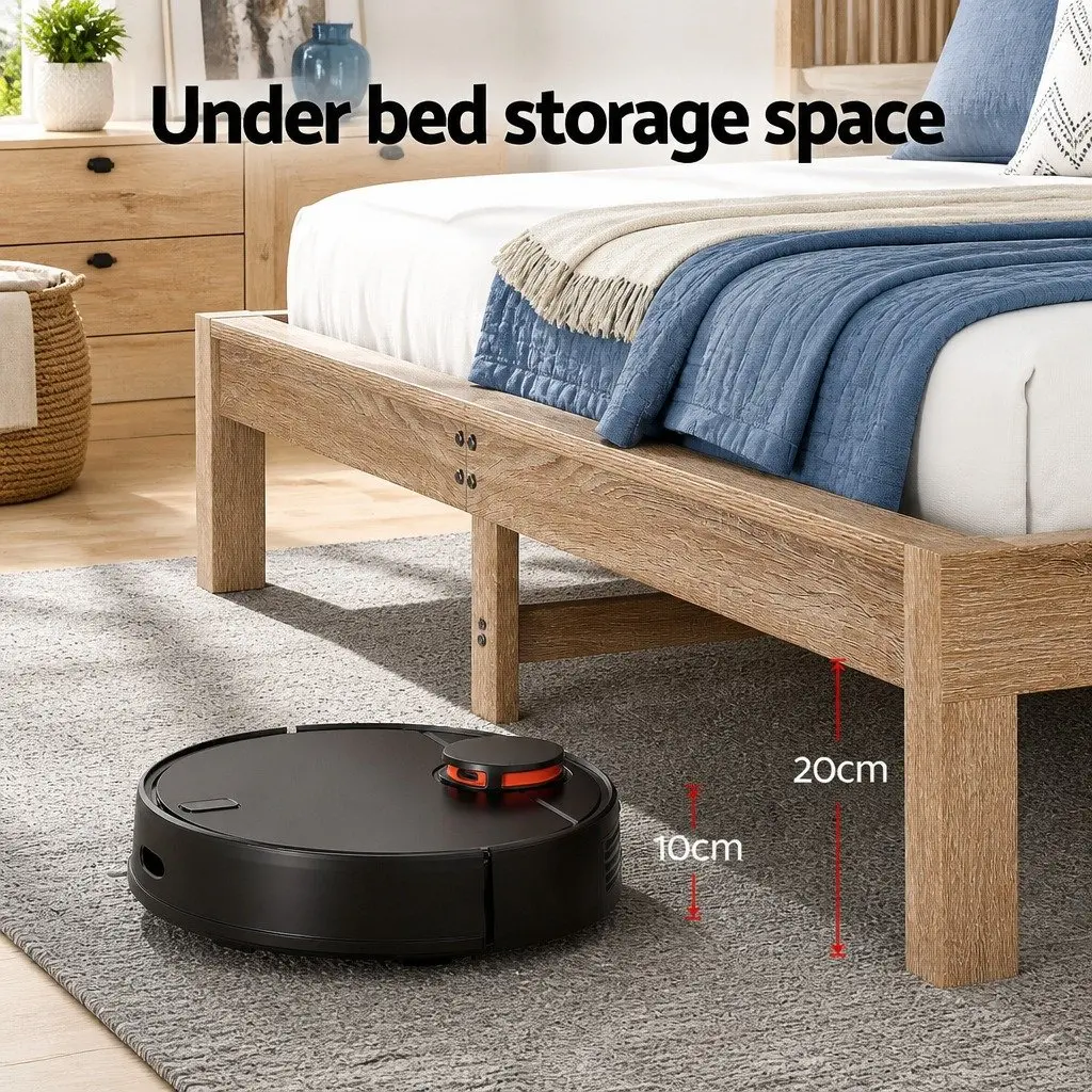 Queen Size Bed Frame with Drawers and Durable Construction