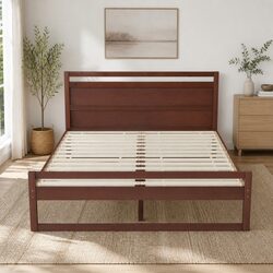 Stylish Walnut Double Bed Frame for Contemporary Rooms
