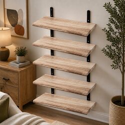 5-Piece Wall-Mounted Floating Shelf Set