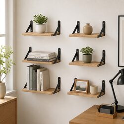 Floating Wall Shelves Set of 6 for Practical Display