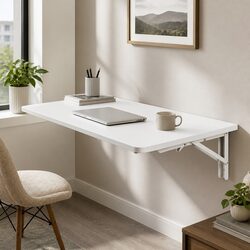 Compact Wall Mounted Folding Table with Waterproof Surface