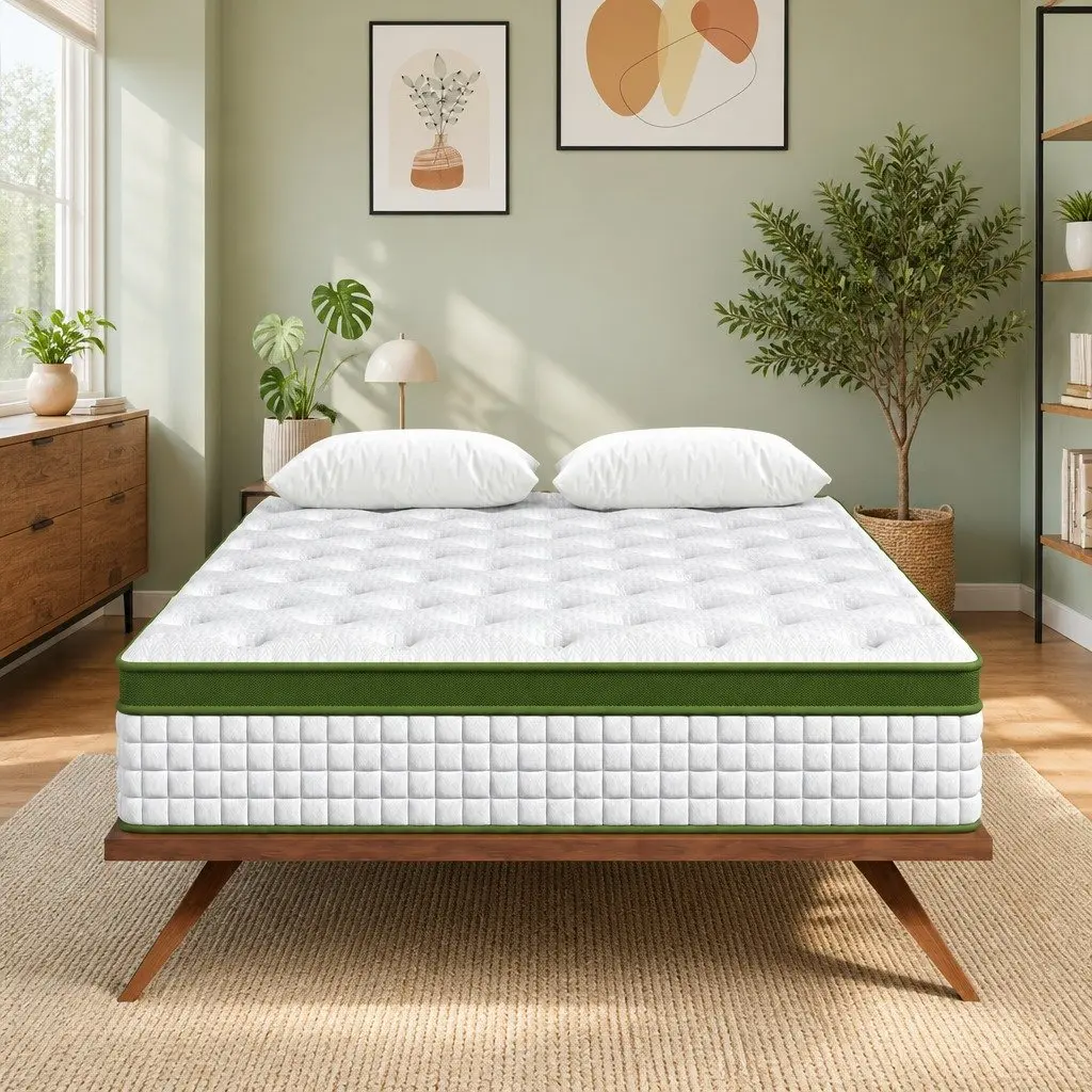 Double Mattress Medium Firm 30cm Gel Memory Foam Pocket Spring White