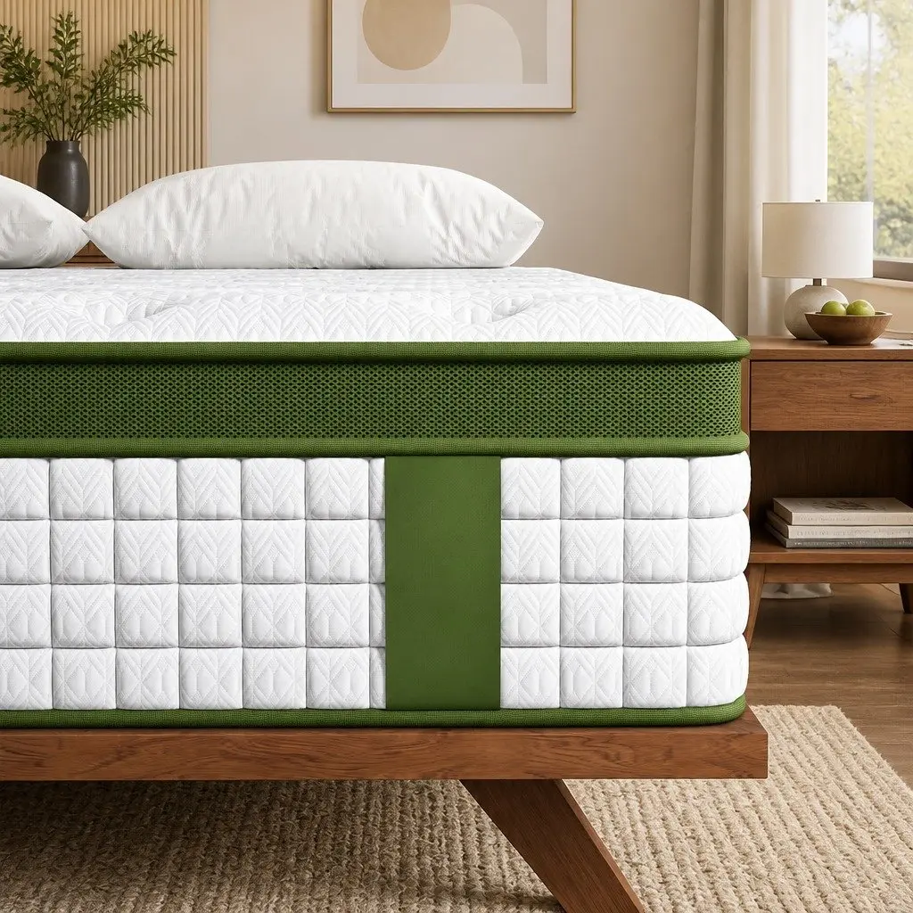 Queen Hybrid Mattress Medium Firm 30cm Gel Memory Foam 5 Zone Pocket Spring White