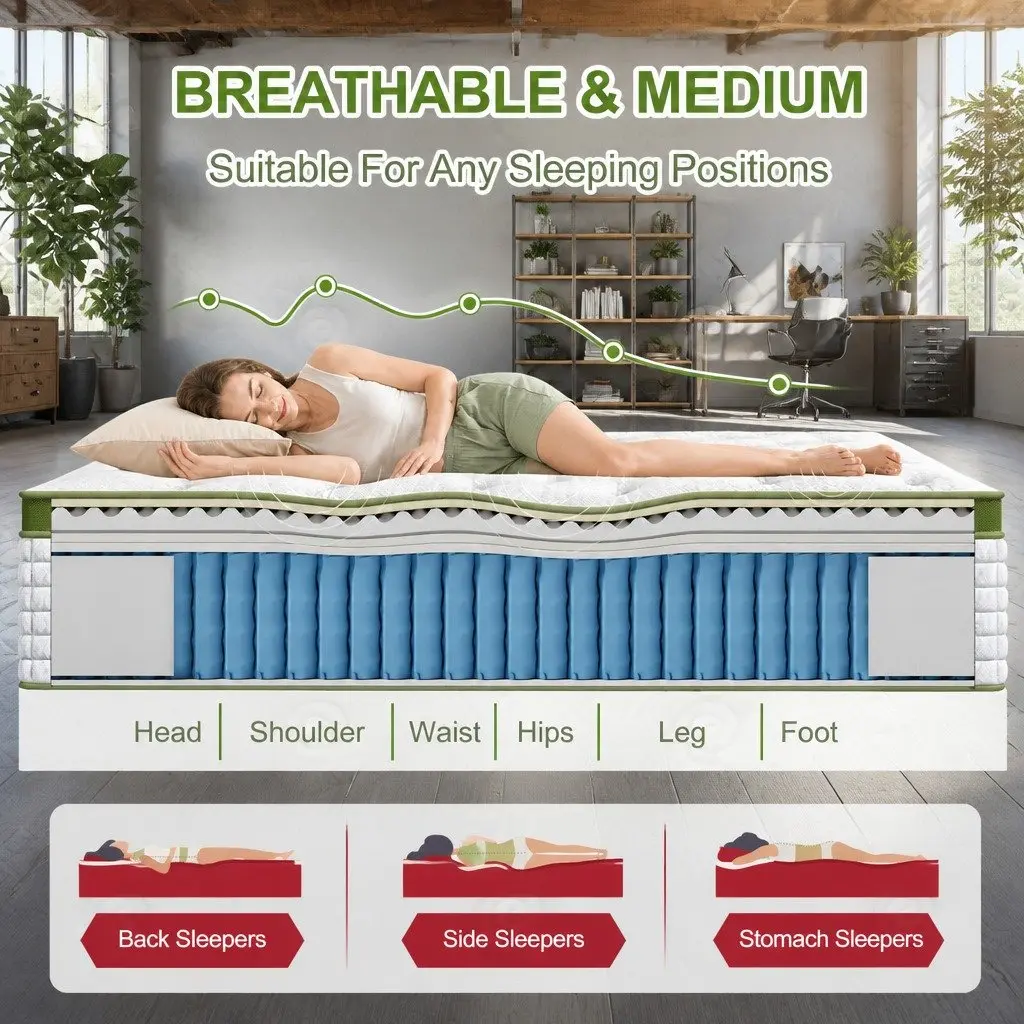 34cm Latex Hybrid Mattress with Pocket Coil Construction