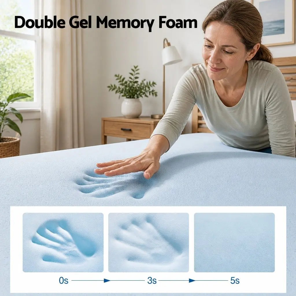 King Single Mattress Medium Soft 34cm Gel Memory Foam Tencel Pocket Spring