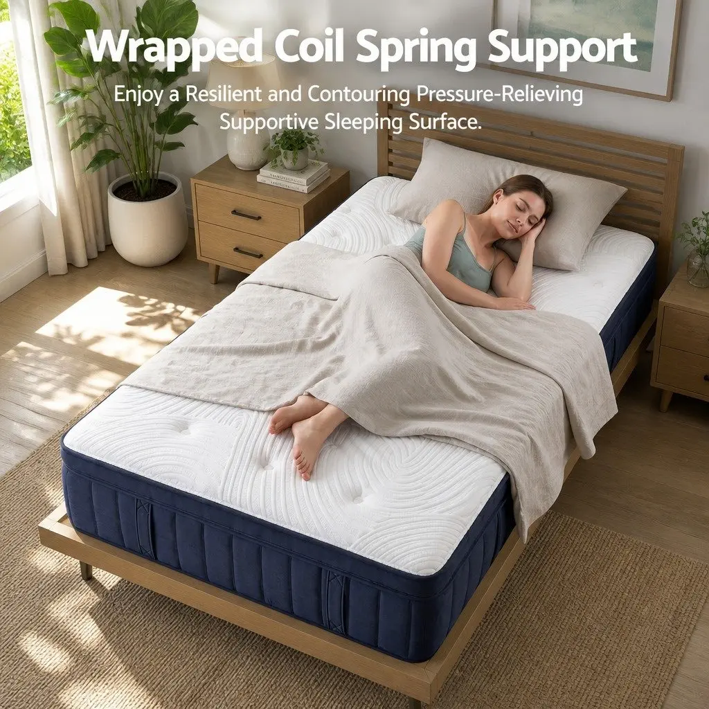 King Single Mattress Medium Soft 34cm Gel Memory Foam Tencel Pocket Spring