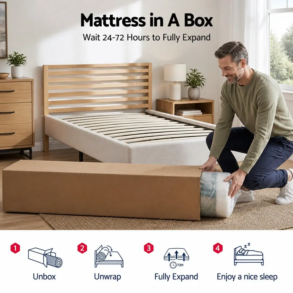 Single Mattress Medium Soft 34cm Cooling Gel Memory Foam Hybrid Pocket Spring