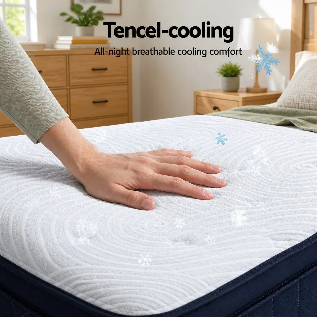 Single Mattress Medium Soft 34cm Cooling Gel Memory Foam Hybrid Pocket Spring