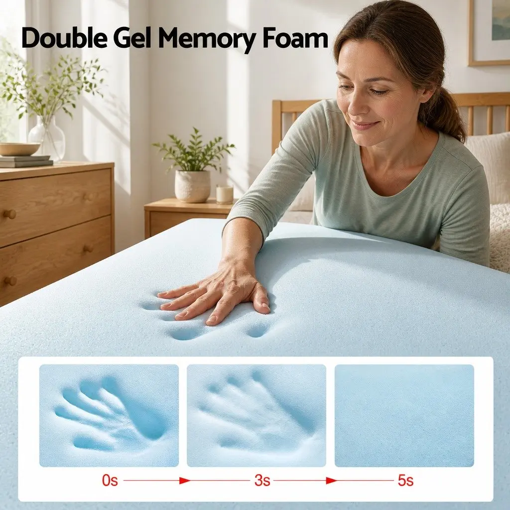 Single Mattress Medium Soft 34cm Cooling Gel Memory Foam Hybrid Pocket Spring