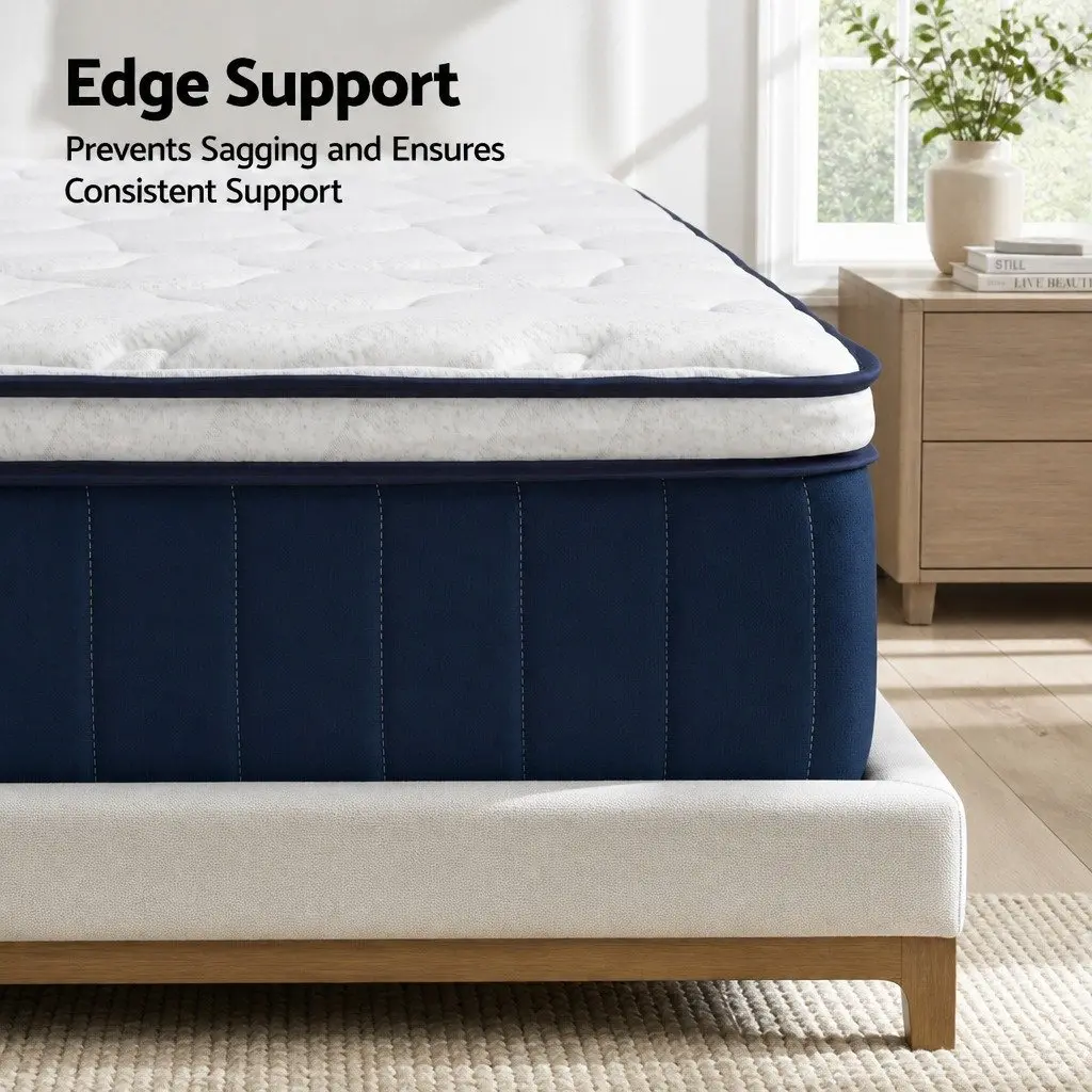 King Single Mattress Medium Firm 30cm Hybrid with Pocket Spring and Latex Lumbar Support