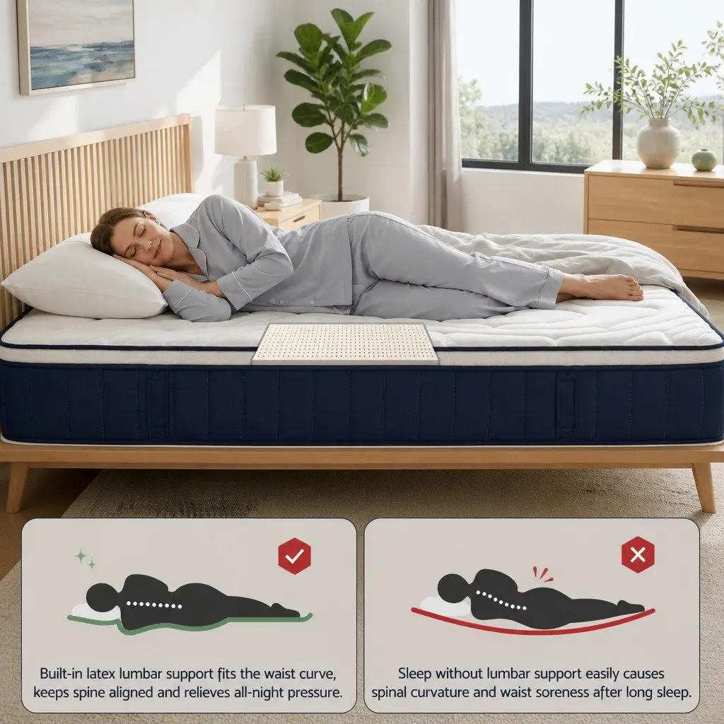 King Size Hybrid Mattress Medium Firm 30cm with Pocket Springs and Orthopedic Lumbar Support
